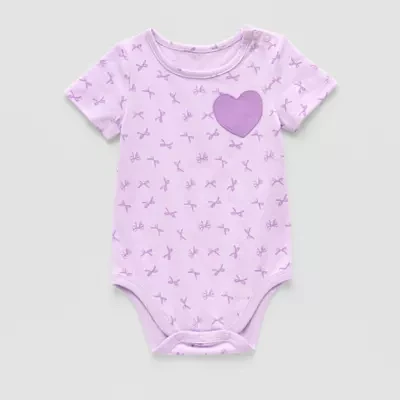 Okie Dokie Baby Girls Round Neck Short Sleeve Bodysuit