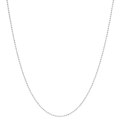 Silver Treasures Made Italy 18-20" Bead Chain Necklace