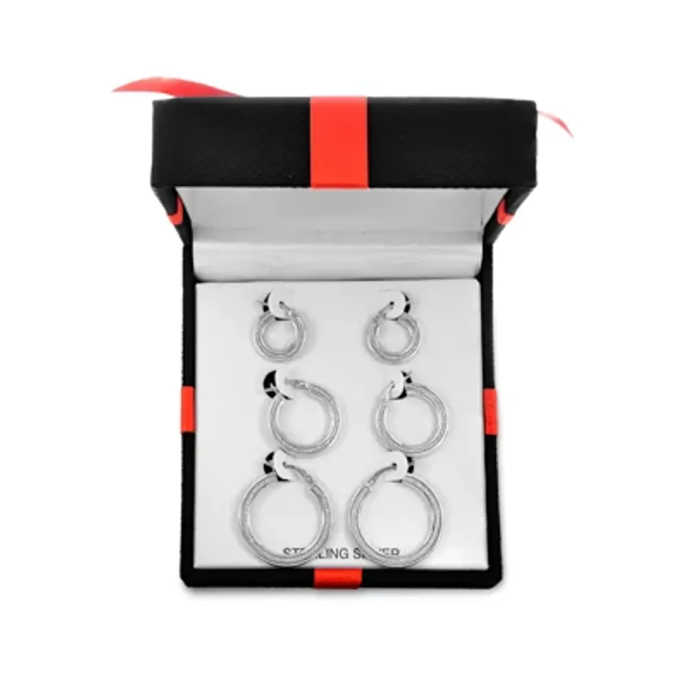 Sterling Silver Large Polished Hoop Earrings - JCPenney