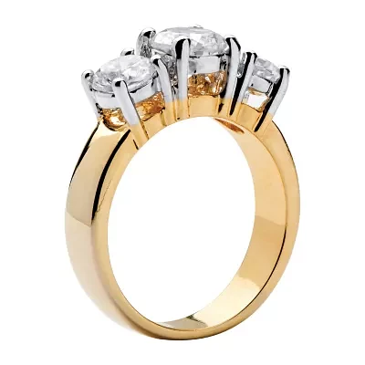 Womens CT. T.W. White Cubic Zirconia 14K Gold Over Brass Engagement Ring