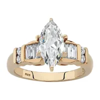 DiamonArt® Womens / CT. T.W. White Cubic Zirconia 14K Gold Over Silver Engagement Ring