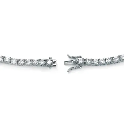 DiamonArt® White Cubic Zirconia Platinum Over Silver 7.5 Inch Tennis Bracelet