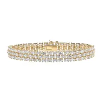 DiamonArt® White Cubic Zirconia 18K Gold Over Brass 8 1/2 Inch Tennis Bracelet