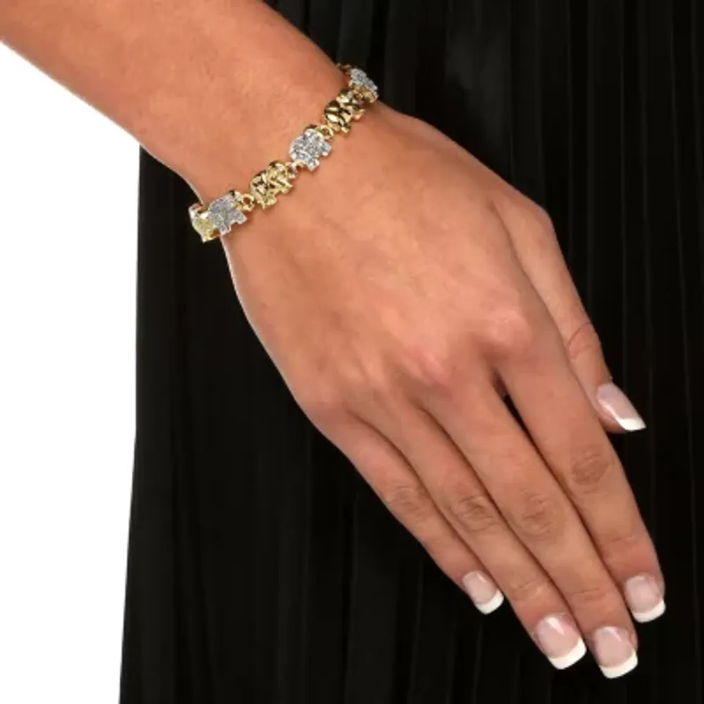 DiamonArt® 18K Gold Over Brass 8 Inch Ankle Bracelet