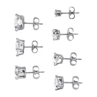 DiamonArt® White Cubic Zirconia 18K Gold Over Silver 5mm Stud Earrings