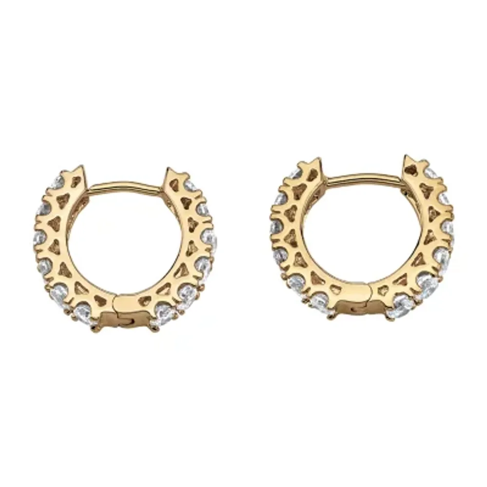 2 1/3 CT. T.W. White Cubic Zirconia 14K Gold Over Brass 15mm Hoop Earrings