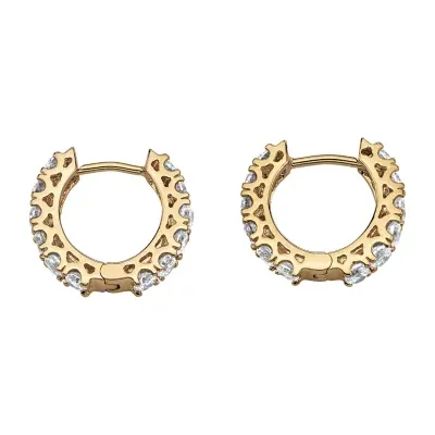 2 1/3 CT. T.W. White Cubic Zirconia 14K Gold Over Brass 15mm Hoop Earrings