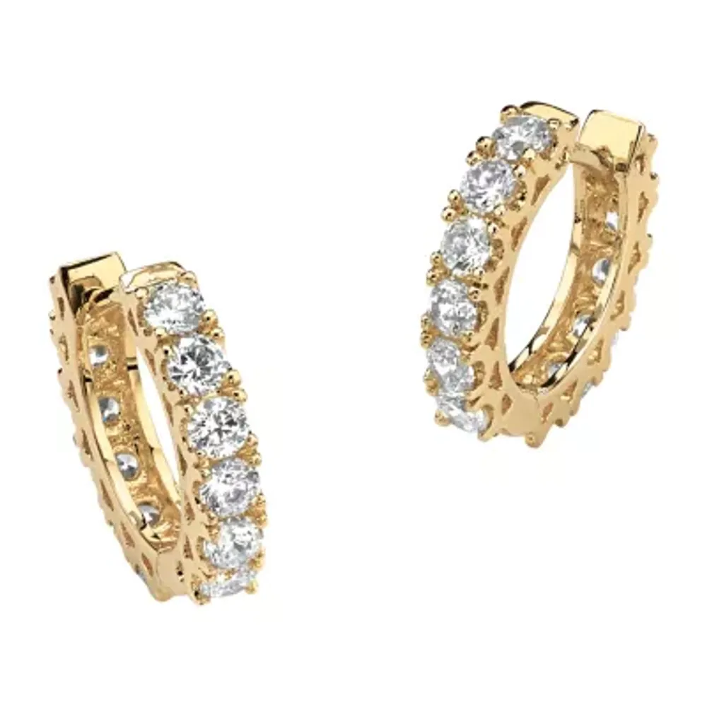 2 1/3 CT. T.W. White Cubic Zirconia 14K Gold Over Brass 15mm Hoop Earrings