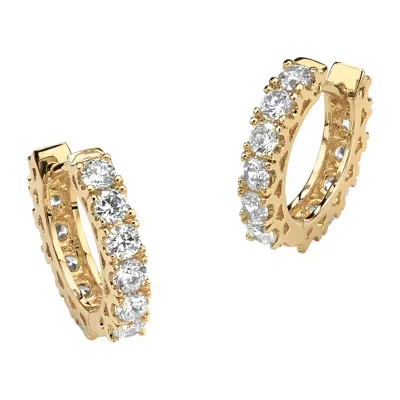 2 1/3 CT. T.W. White Cubic Zirconia 14K Gold Over Brass 15mm Hoop Earrings