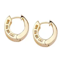 3 CT. T.W. White Cubic Zirconia 14K Gold Over Brass 18mm Hoop Earrings