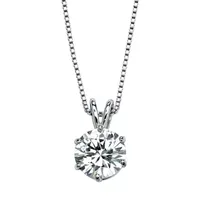 DiamonArt® Womens CT. T.W. White Cubic Zirconia Platinum Over Silver Pendant Necklace