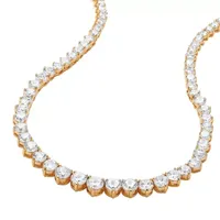 Womens White Cubic Zirconia 14K Gold Over Brass Tennis Necklaces