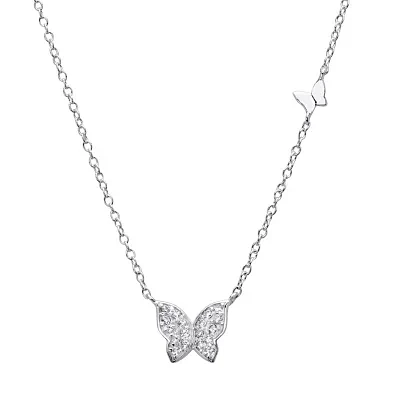 DiamonArt® Womens 1/6 CT. T.W. White Cubic Zirconia Sterling Silver Pendant Necklace