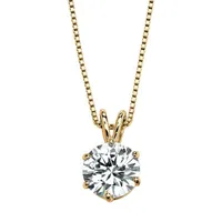 DiamonArt® Womens 3 CT. T.W. White Cubic Zirconia 14K Gold Over Silver Pendant Necklace