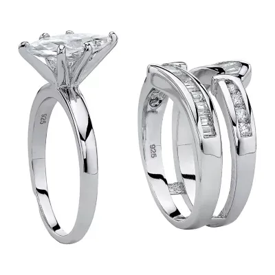 DiamonArt® Womens 3 1/2 CT. T.W White Cubic Zirconia Sterling Silver Bridal Set