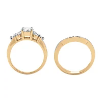 Womens 2 CT. T.W. White Cubic Zirconia 18K Gold Over Brass Bridal Set