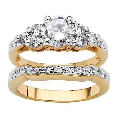 Womens 2 CT. T.W. White Cubic Zirconia 18K Gold Over Brass Bridal Set