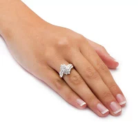 DiamonArt® Womens / CT. T.W. White Cubic Zirconia Platinum Over Silver Engagement Ring