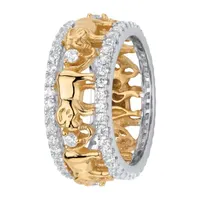 9.5MM 1 3/8 CT. T.W. White Cubic Zirconia 18K Gold Over Brass Band