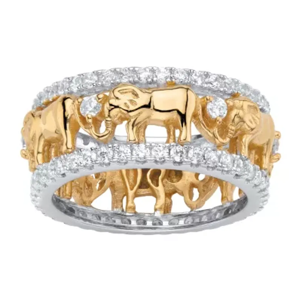 9.5MM 1 3/8 CT. T.W. White Cubic Zirconia 18K Gold Over Brass Band
