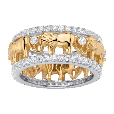 9.5MM 1 3/8 CT. T.W. White Cubic Zirconia 18K Gold Over Brass Band