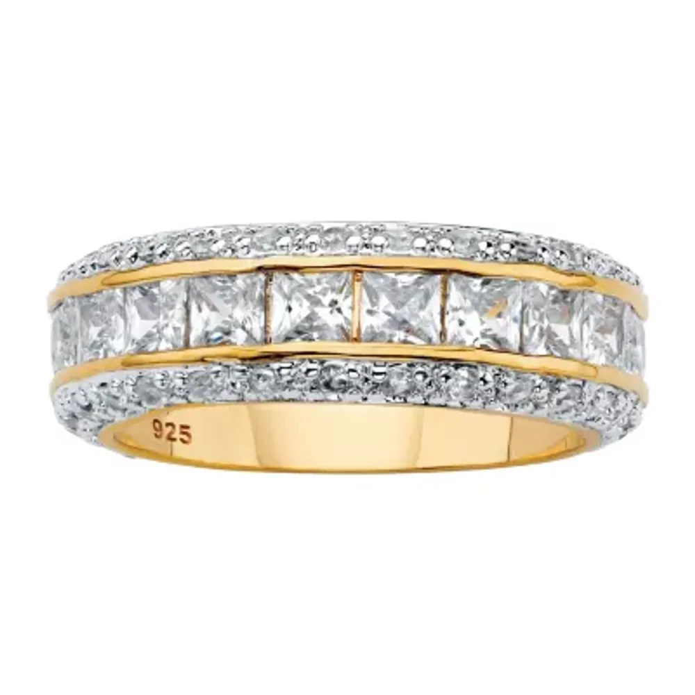 DiamonArt® 7MM 4 1/4 CT. T.W. White Cubic Zirconia 14K Gold Over Silver Band