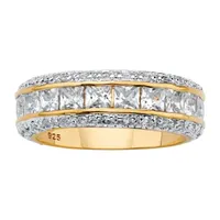 DiamonArt® 7MM 4 1/4 CT. T.W. White Cubic Zirconia 14K Gold Over Silver Band