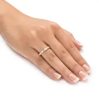 DiamonArt® 2MM 1 CT. T.W. White Cubic Zirconia 14K Gold Over Silver Band