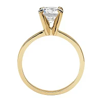 DiamonArt® Womens 2 CT. T.W. White Cubic Zirconia 14K Gold Over Silver Engagement Ring