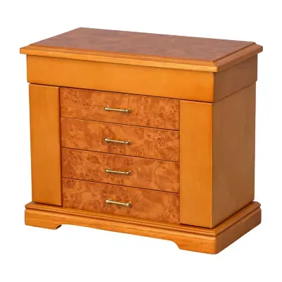 Mele and Co Greta Oak-Finish Jewelry Box