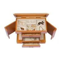 Mele and Co Greta Oak-Finish Jewelry Box