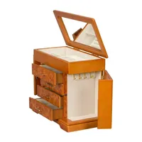 Mele and Co Greta Oak-Finish Jewelry Box