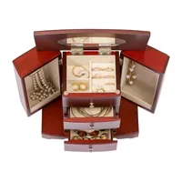 Mele and Co Elaena Mahogany-Finish Jewelry Box