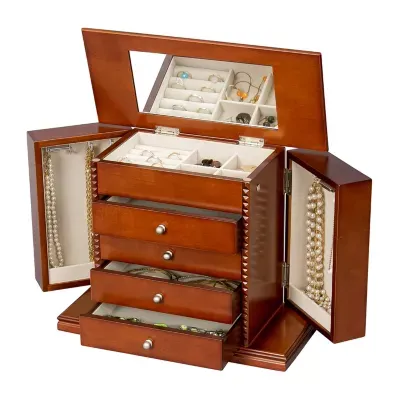 Mele and Co Sasha Walnut-Finish Jewelry Box