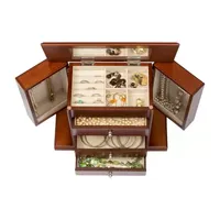 Mele and Co Sasha Walnut-Finish Jewelry Box