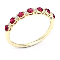 Womens Lead Glass-Filled Red Ruby 10K Gold Stackable Ring