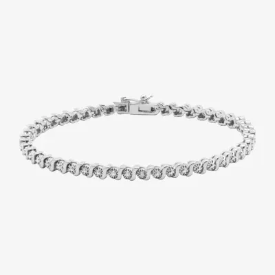 Sparkle Allure Diamond Accent Pure Silver Over Bronze 7.25 Inch Tennis Bracelet