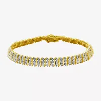 Sparkle Allure Diamond Accent 14K Gold Over Bronze 7.25 Inch Tennis Bracelet