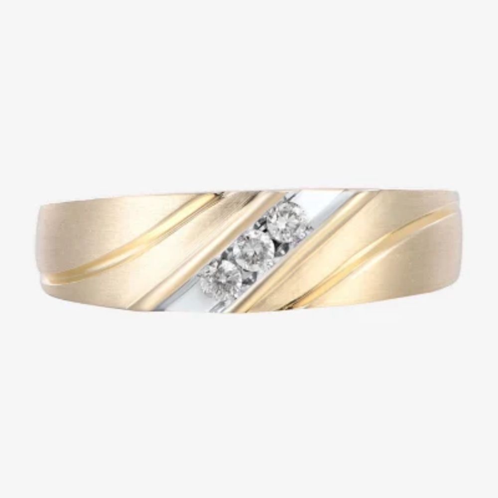 1/8 CT. T.W. Natural White Diamond 10K Gold Wedding Band