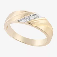 1/8 CT. T.W. Natural White Diamond 10K Gold Wedding Band