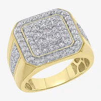 Mens 2 CT. T.W. Natural White Diamond 10K Gold Fashion Ring