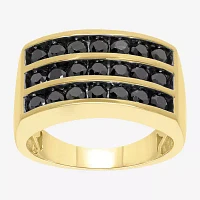 Mens 2 CT. T.W. Natural Black Diamond 10K Gold Fashion Ring