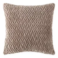 Loom + Forge Faux Mink Diamond Square Throw Pillow