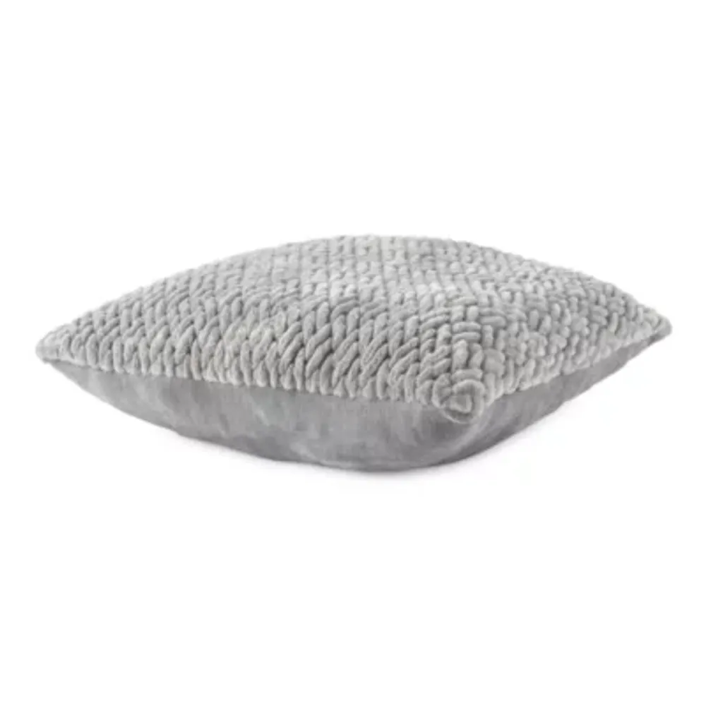 Loom + Forge Faux Mink Diamond Square Throw Pillow