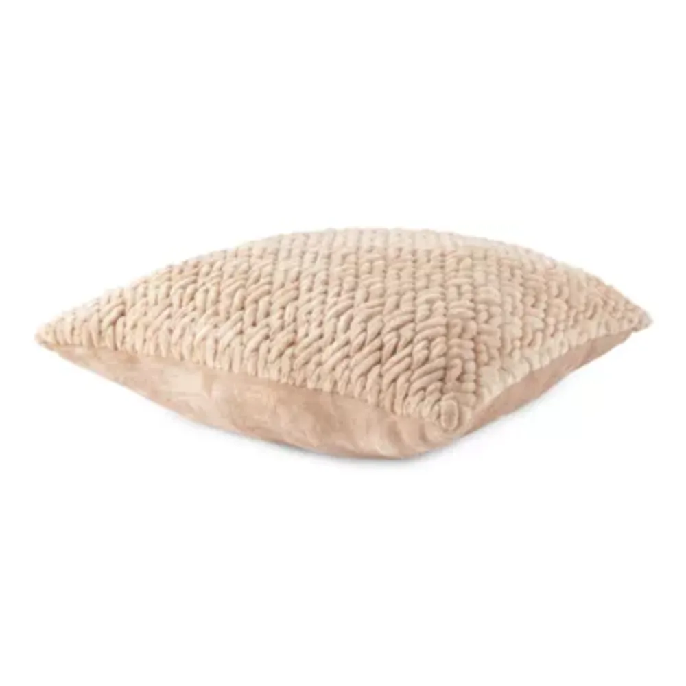 Loom + Forge Faux Mink Diamond Square Throw Pillow