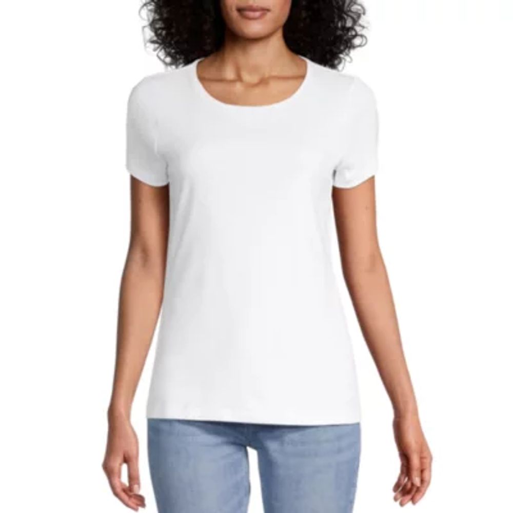 St. John's Bay Womens Crew Neck Short Sleeve T-Shirt