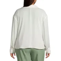 Worthington Plus Womens Soft Blouse