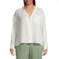 Worthington Plus Womens Soft Blouse