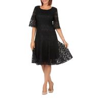 Giovanna Signature Womens Short Sleeve Midi Fit + Flare Dress