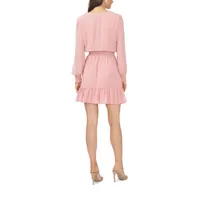 MSK Womens Long Sleeve Fit + Flare Dress